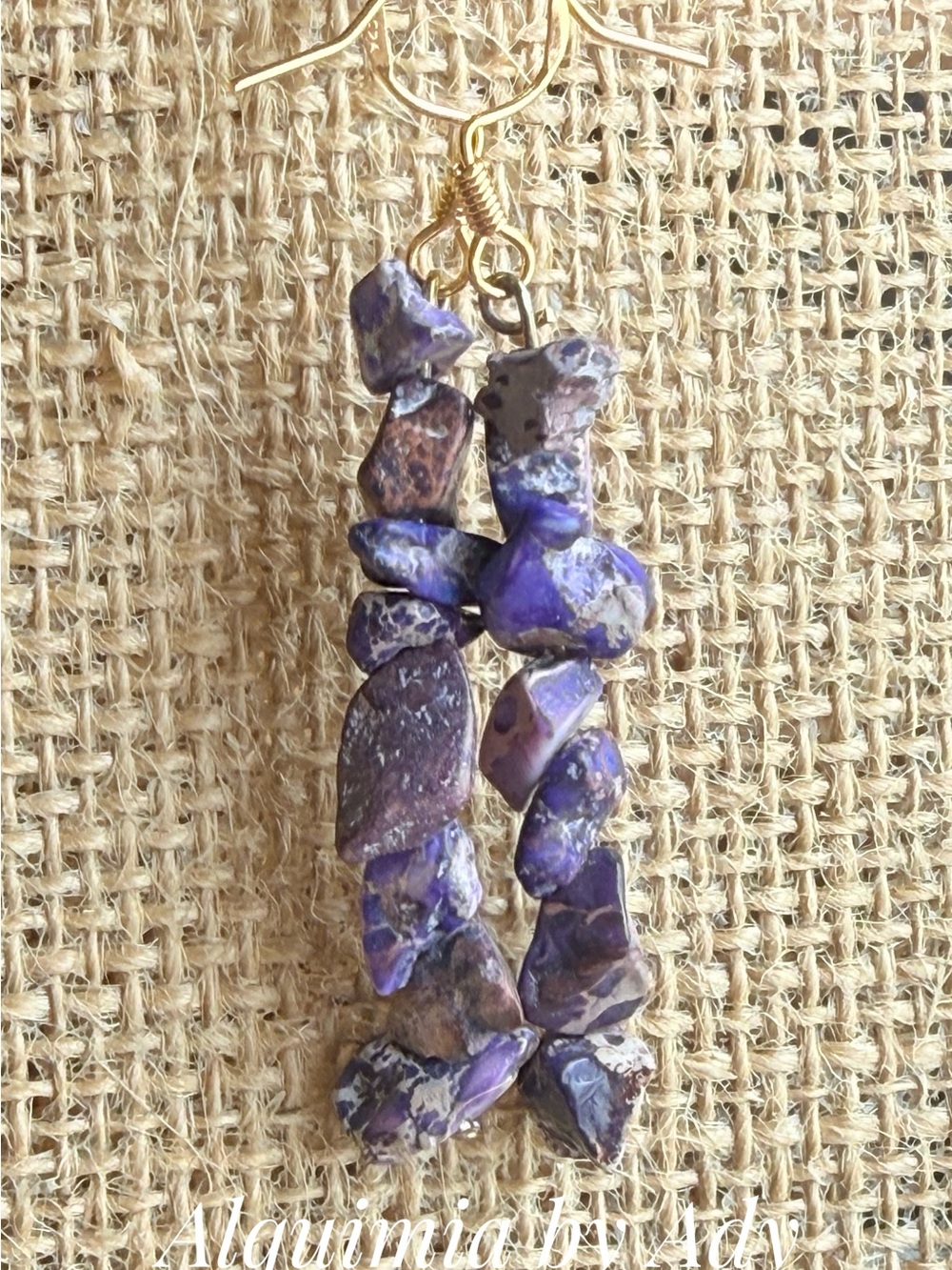 Alquimia Purple Stone Chip Drop Earrings